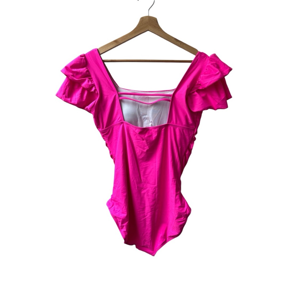 Eomenie | Women's Tummy Control One Piece Swimsuit Ruffle Square Neck - Picture 5 of 13